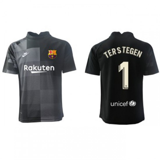 Camisola FC Barcelona Guarda-redes Ter Stegen 1 Equipamento Segundo 2021-2022 Manga Curta